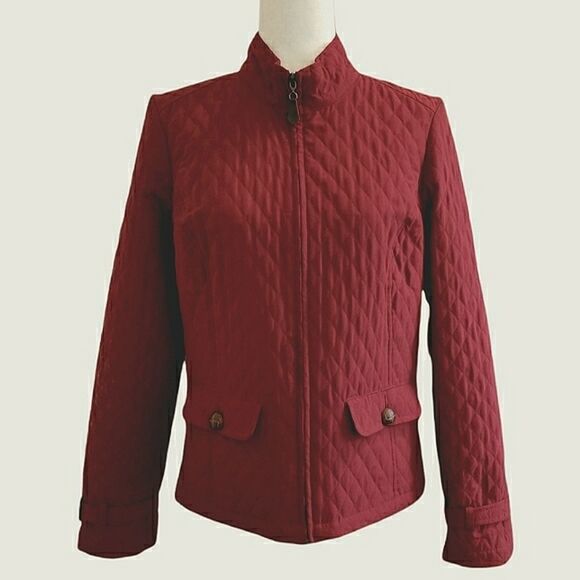 Merona Red Quilted Zip Jacket - Picture 1 of 7